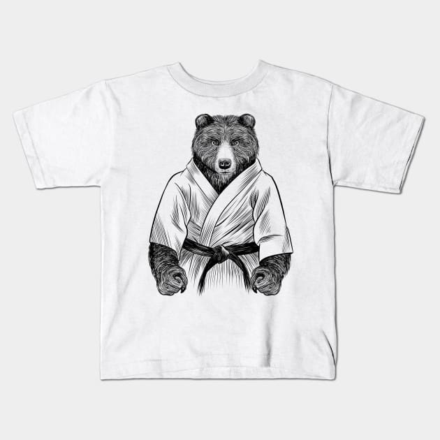 Kung Fu Grizzly Kids T-Shirt by albertocubatas